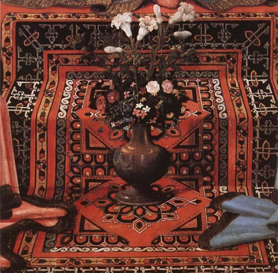 Domenicho Ghirlandaio Details of Thronende Madonna mit den Erzengeln Michael und Raffael sowie den Bischofen Jendrius und justus oil painting picture